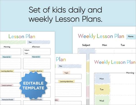 Editable Daily And Weekly Lesson Plan Templates Lesson Planner Printable Homeschool Teacher