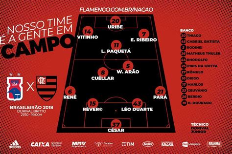 Saiu Confira a escalação do Flamengo para jogo contra o Paraná