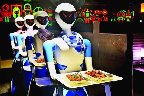 Robot Waiters In South Indian Restaurant RITZ