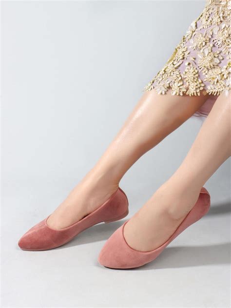 Buy DressBerry Nude Coloured Velvet Ballerinas Ballerinas For Women