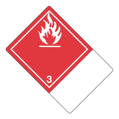 Hazard Class 3 Flammable Liquid Non Worded Shipping Name Large Tab