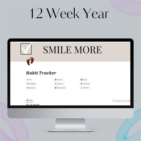 12 Week Year Planner 12 Week Year Notion Template Goal Planner Goal