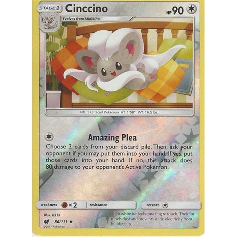 Uncommon Reverse Holo S M Crimson Invasion Pokemon Tcg Cinccino