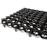 20sqm Grass Paver 80 Grids 500x500x40mm Black Plastic Paving For