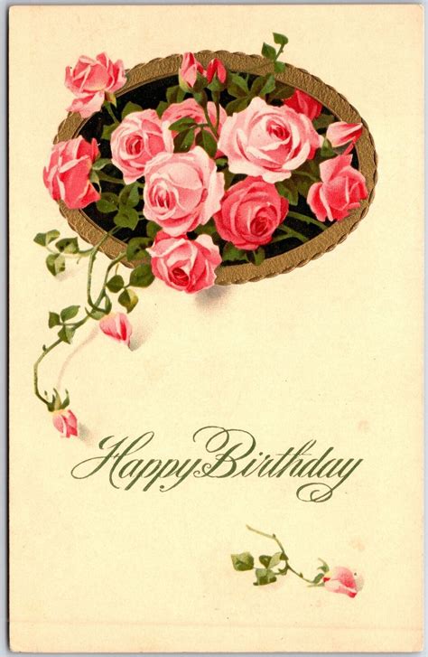 Happy Birthday Red Roses Flower Bouquet Greetings And Wishes Card