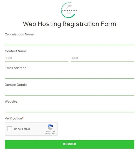 Free Web Hosting Registration Form Template | 123FormBuilder