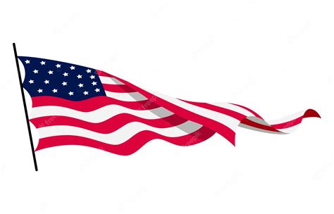 Premium Vector Waving Flag Of The United States Of America Illustration Of Wavy American Flag