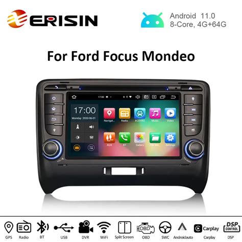 Erisin Dvd Player De Carro Carplay Gps G Dab Dsp Dvr Para Audi Tt Mk