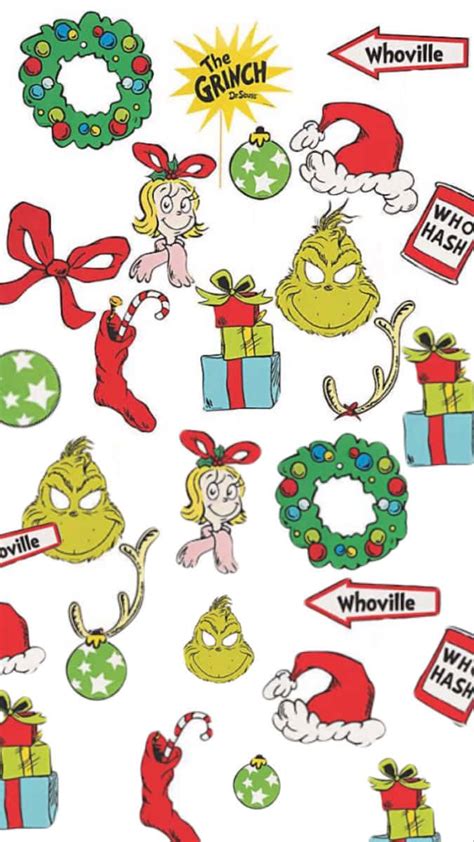 Download Grinch Christmas Stickers Collection Wallpaper