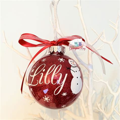 Snowman Christmas Bauble Snowman Bauble Personalised - Etsy Ireland