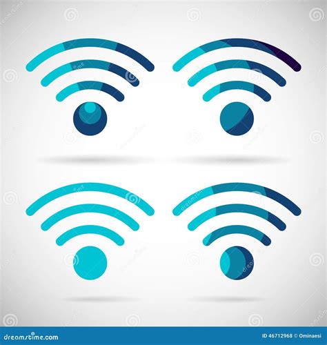 Wifi Icon Wireless Internet Connection Flat Design Stock Vector