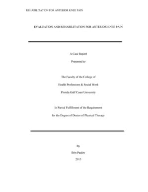 Fillable Online Evaluation And Rehabilitation For Anterior Knee Pain