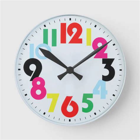 horloge murale enfant colorée Zazzle fr