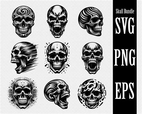 Skull Svg Bundle Skull Svg Skull Png Bundle Skull Png Skull Eps Bundle