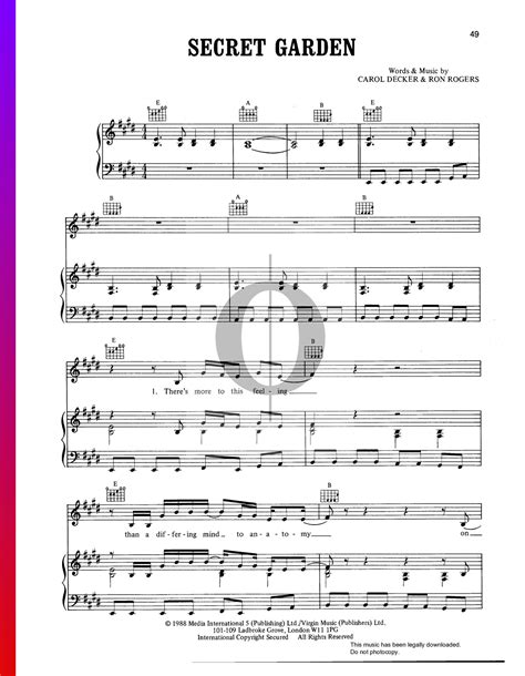 From A Secret Garden Piano Sheet Music Fasci Garden