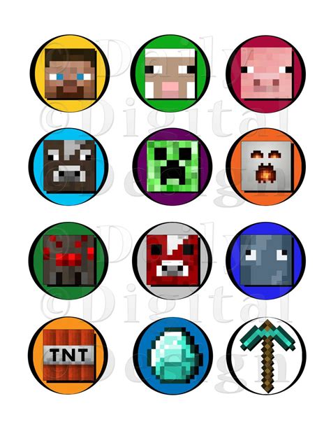 Minecraft Printable Cake Toppers