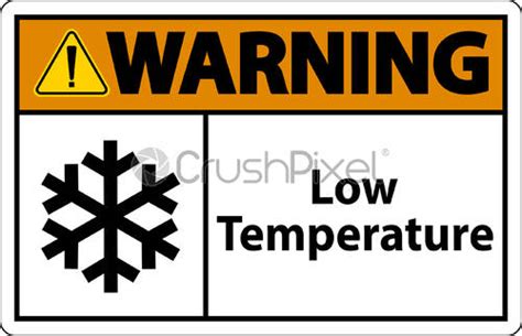 warning  temperature symbol  text safety sign stock vector