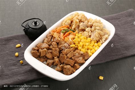 香肉炸鸡双拼饭中国菜系食品餐饮摄影素材汇图网