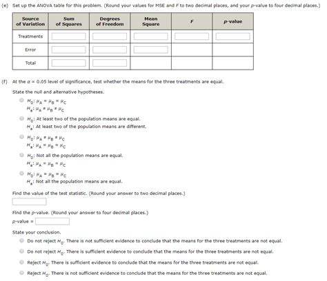 Solved The Following Data Are From A Completely Randomized Chegg