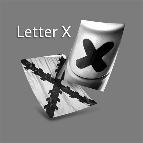 Black and White Letter X – LetterArt.com