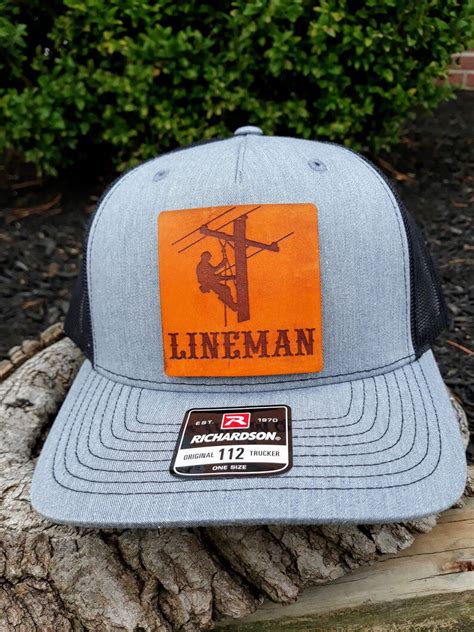 Lineman Leather Hat Power lineman hat Journeyman lineman | Etsy