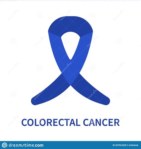 Colorectal Cancer Blue Ribbon For Awareness Day Stock Vector