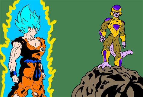 Ssgss Goku Vs Gold Frieza By Jordanmcfighter On Deviantart