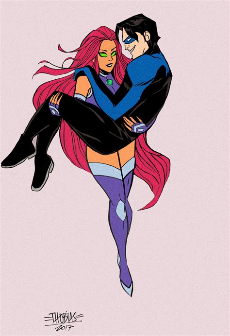 Nightwing And Starfire Fanart By Thobias R Nightwing