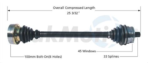 Audi Vw Cv Axle Shaft Front Passenger Side Aftermarket Ad