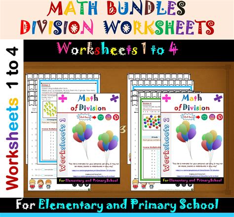 Math Division Part 1 To 4 Bundles Division Worksheets Division Word Problems Made By Teachers