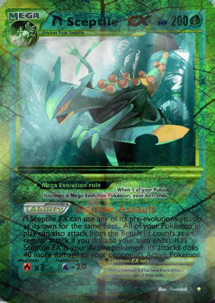 Mega Shiny Sceptile Ex Card By Metoro On Deviantart