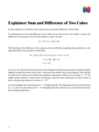 Difference Of Cubes