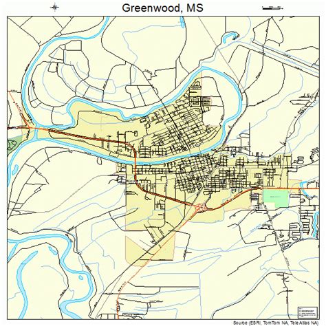 Greenwood Mississippi Street Map 2829340