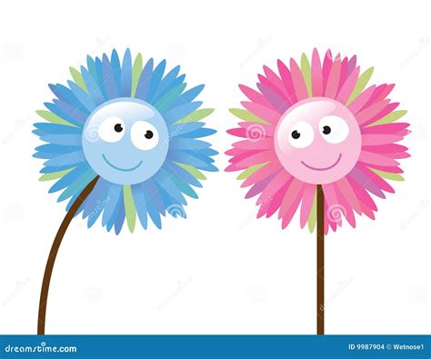 2 Flowers that Like Each Other Stock Vector - Illustration of flirt ...