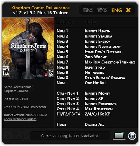 Kingdom Come: Deliverance Trainer - FLiNG Trainer - PC Game Cheats and Mods