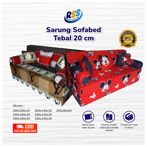 Sarung Sofa Bed Inoac Tebal Cm Cover Busa Sofabed Resleting X