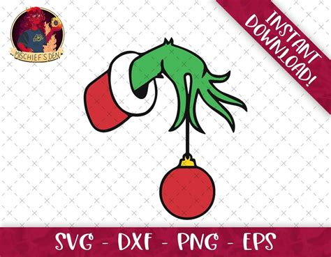 Grinch Hand Holding Ornament SVG Bundle Svg Eps Dxf Png Format Bundle ...