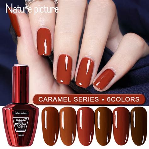 Nature Picture 15ml Nail Gel Polish Soak Off Gels Lacquer Professional Nail Varnish Caramel