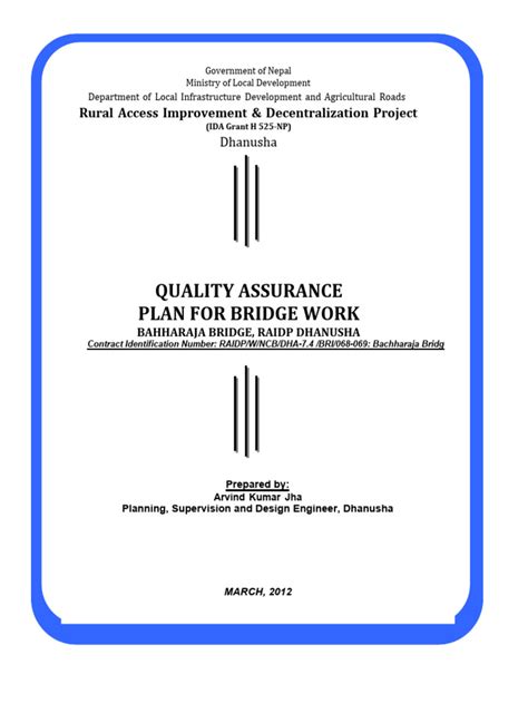 Quality Assurance Plan Qap For Concrete Works 1 Pdf Quality Assurance Specification