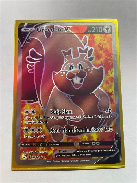 Pokémon TCG Greedent V Fusion Strike 256 264 Holo Full Art Near Mint NM