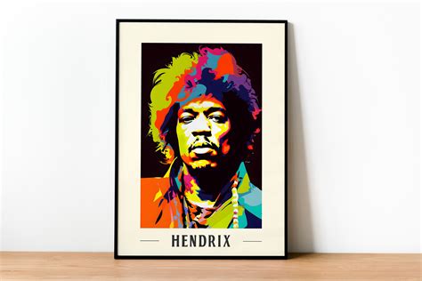 Jimi Hendrix WPAP Poster WPAP AI Generated Art Wall Art High Quality