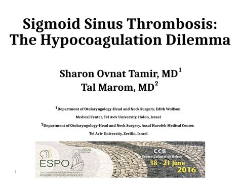 (PDF) Sigmoid Sinus Thrombosis: The Hypocoagulation Dilemma