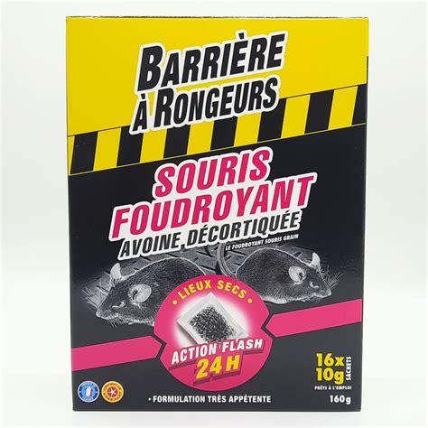 BARRIERE A RONGEURS Rodenticide contre les Souris Foudroyant Appât