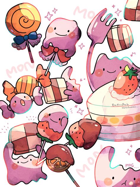 Ditto And Transformed Ditto Pokemon Drawn By Hanabusaoekaki Danbooru