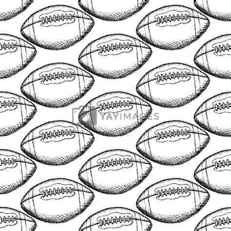 Sketch american football ball, vector seamless pattern by KaLi Vectors ...