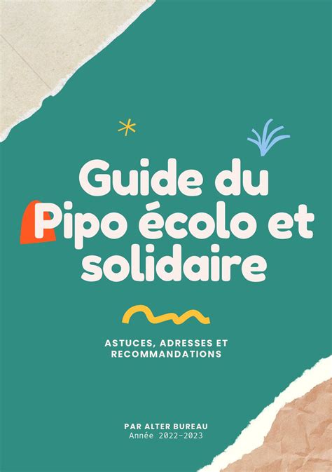 Calam O Guide Du Pipo Colo Et Solidaire