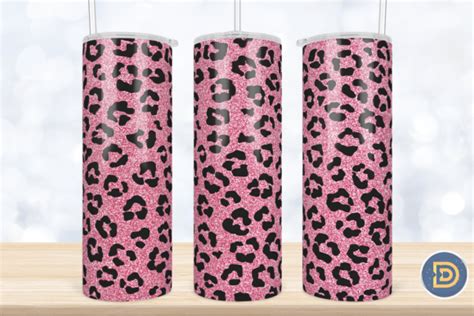 Pink Glitter Leopard Valentine Tumbler Graphic By Drizzle Designs