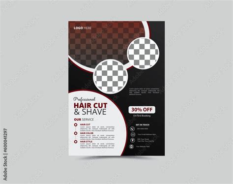 Vector Barber Shop Flyer Template Design Stock Vector | Adobe Stock