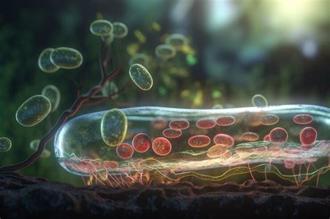 Premium AI Image | Cell Respiration with Mitochondria in Microscopic View