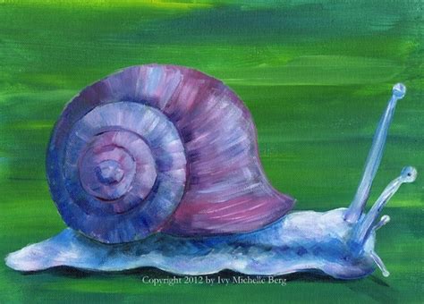 Violet Snail Art Print of Acrylic Painting - Etsy